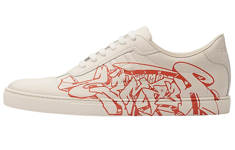 HERMES Skateboard Shoes Men Low-Top White Red