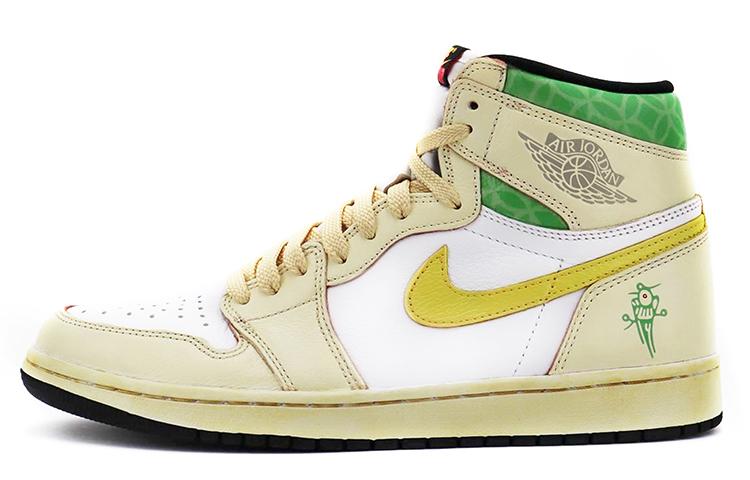 Jordan Air Jordan 1 Retro High OG High-Top Vintage Basketball Shoes Unisex Yellow Green