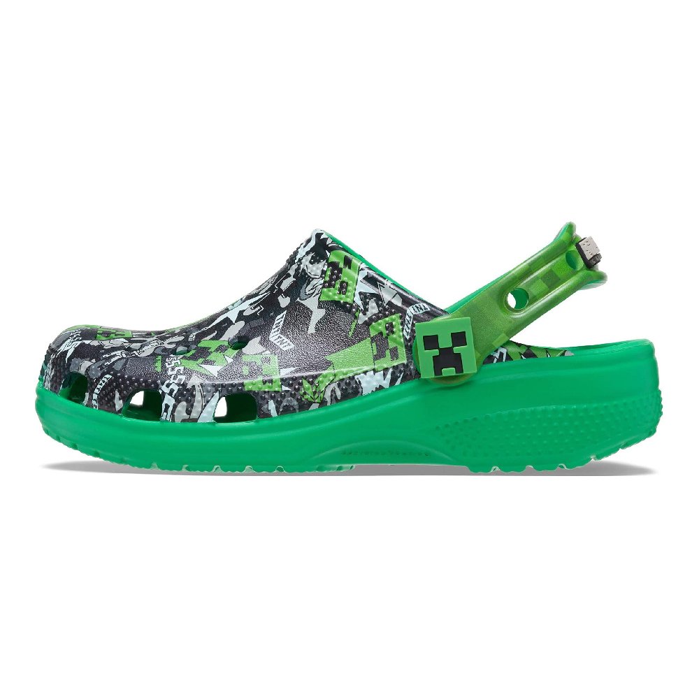 Crocs Classic Clog Minecraft Black Green Kids