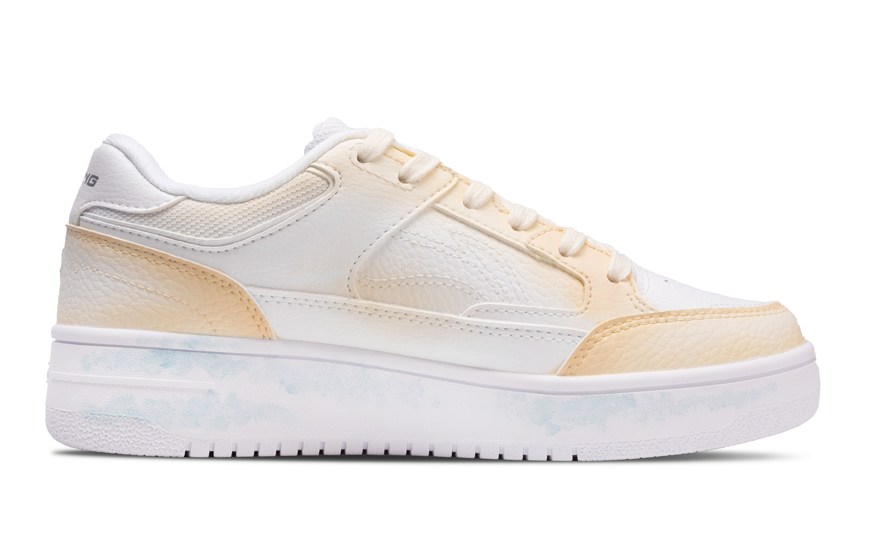 LiNing Tianji Anti Slip And Wear Resistant Height Increasing Low Top Skateboard Shoes Unisex White Yellow Blue купить в интернет-магазине Yoocart с быстрой доставкой по России.