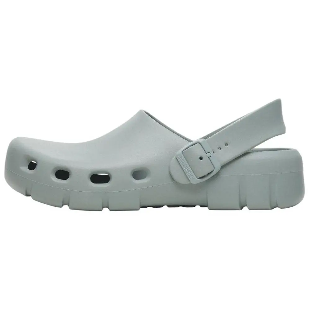 Birkenstock Birki Flow Clogs Unisex Gray Green Regular Loose Fit