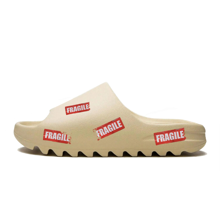 Adidas Originals Yeezy Slide Slip Resistant Slide Slippers Unisex Beige Black