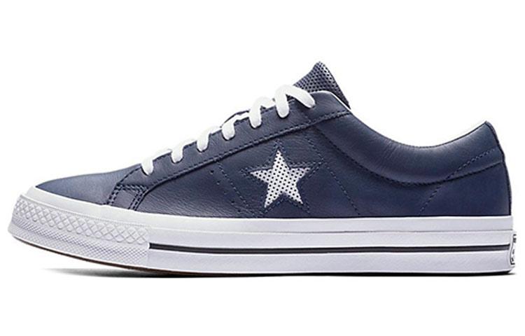 Converse One Star Perforated Leather Low Top Navy