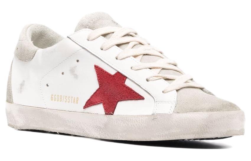 Golden Goose Super Star Stylish Skateboarding Shoes Women's White Red Vintage Version