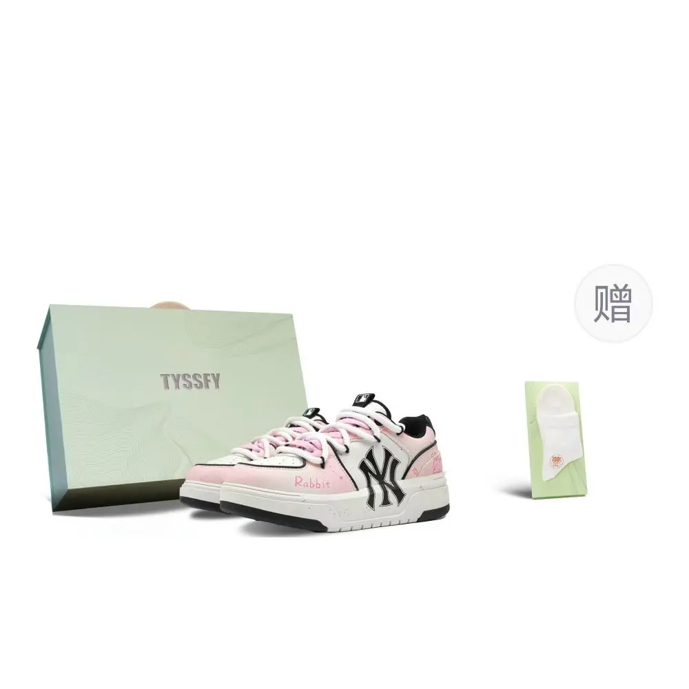 MLB Chunky Liner Peach Blossom Bunny Abrasion Resistant Low top Skateboard Shoes Women's Pink