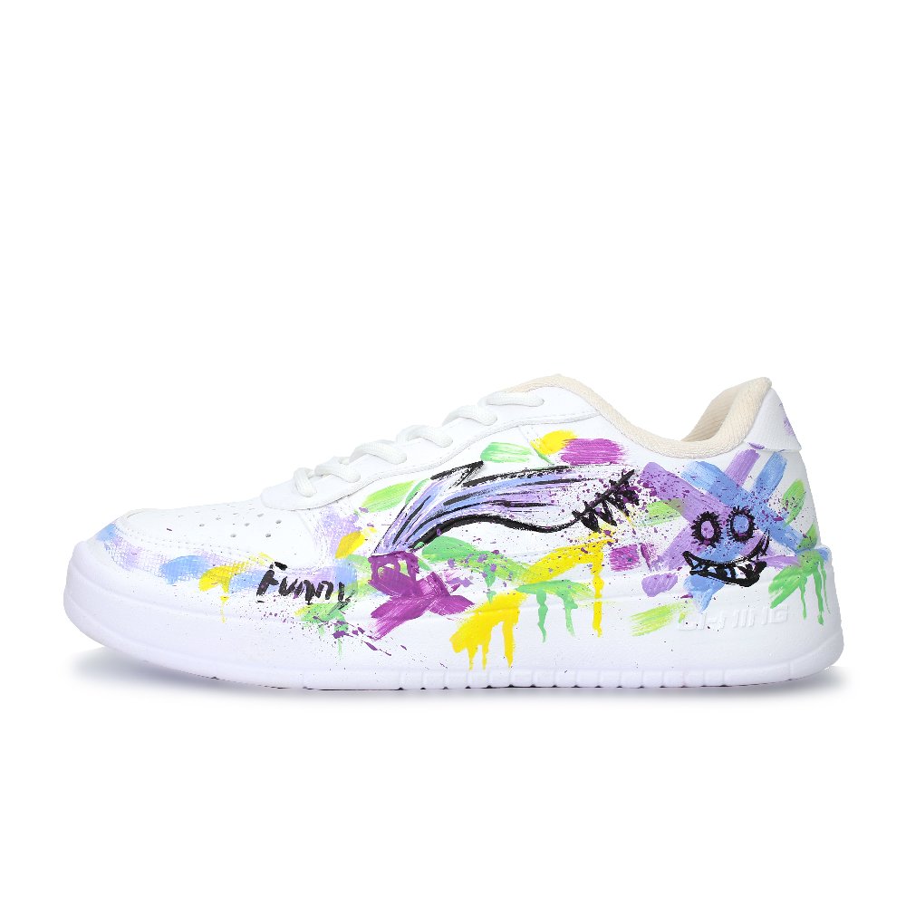 LINING Pontoon Boats Skateboard Shoes Unisex Low Top White Blue Purple Green Yellow Black