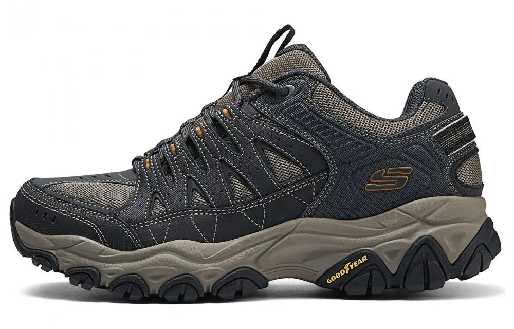 Skechers Breathable And Lightweight Low top Hiking Shoes Men's Black Green