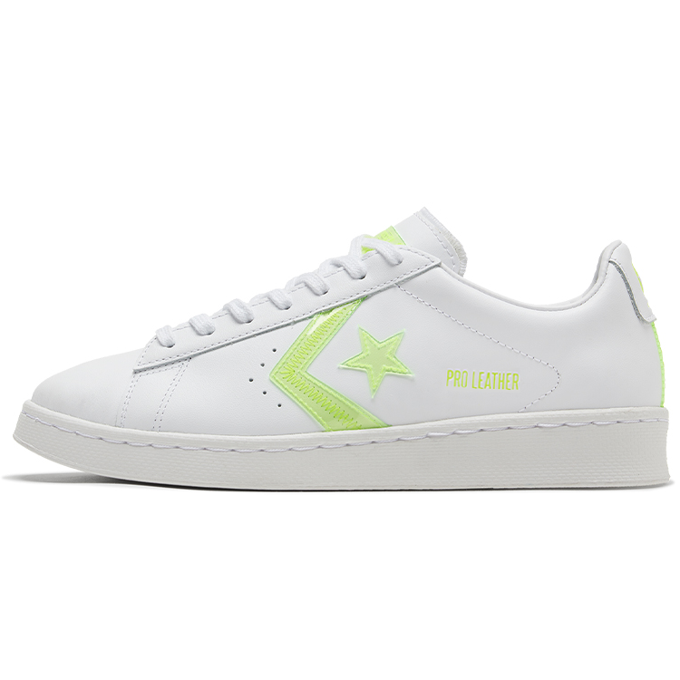 Pro Leather Converse Low 'Hi-Vis Collection - White Lemon Neon'