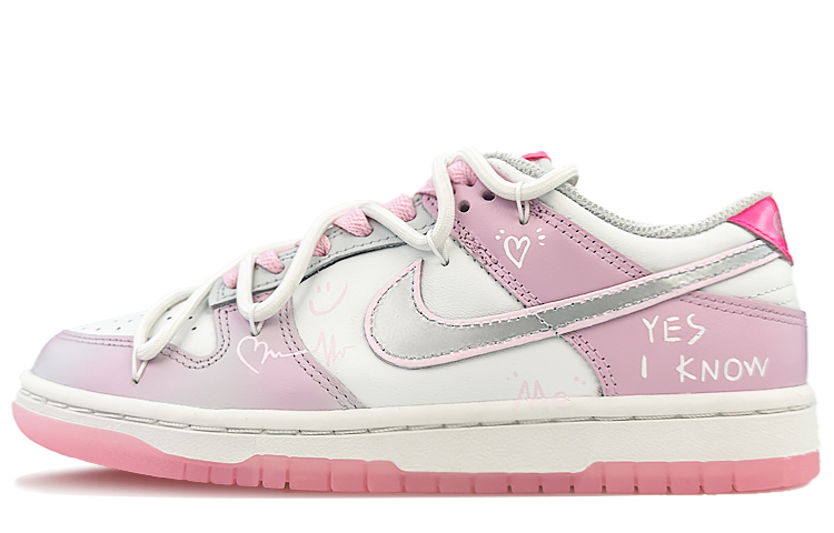 Nike Dunk Low Low-Top Skateboard Shoes Women's Pink White
