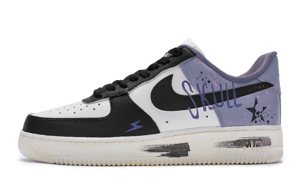 Nike Air Force 1 811 Manufacturing Low Top Skateboard Shoes GS Purple Black White