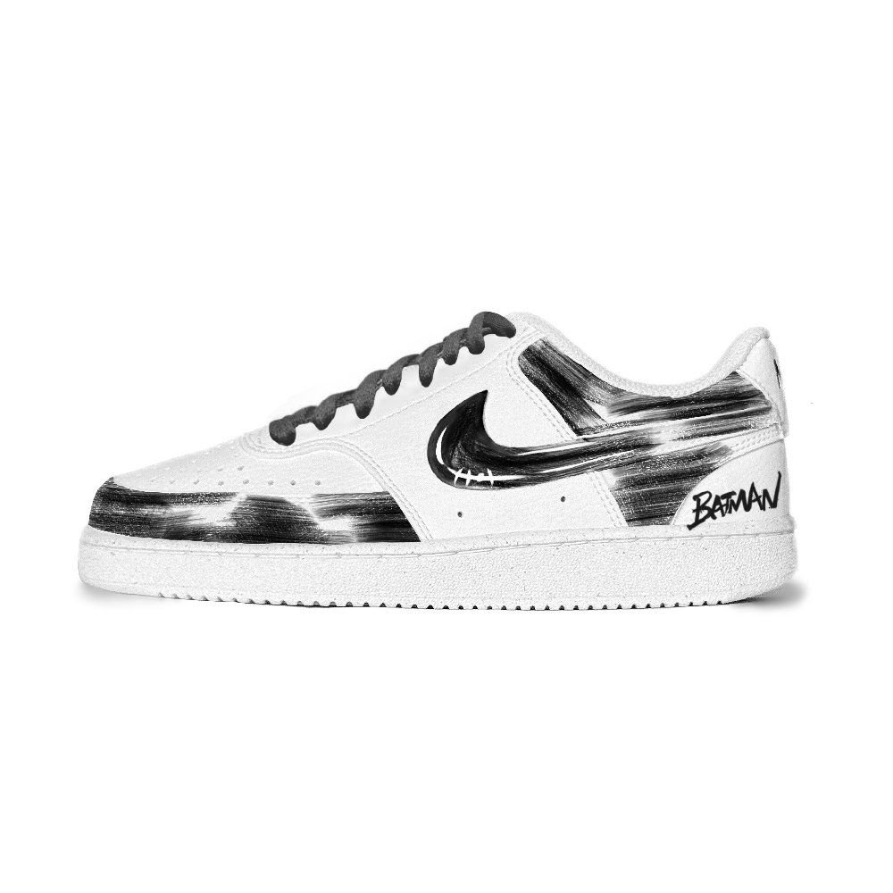 Nike Court Vision 1 Oreo Lightweight And Breathable Low Top Skateboard Shoes Unisex Black White