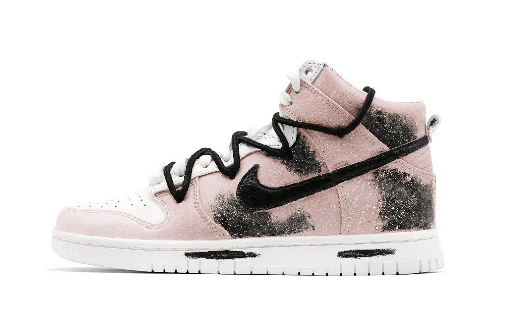 Nike Dunk High Retro PRM 'Seaming' Non-slip Lightweight High-Top Skateboard Shoes Unisex White Pink