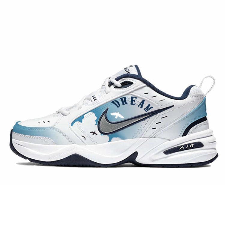 Nike Air Monarch 4 Low Top Chunky Sneakers Unisex Blue White