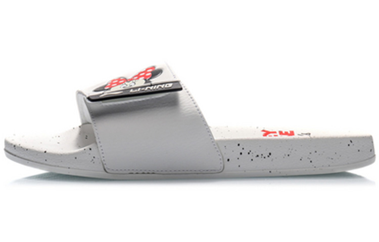 Li Ning Sports Fashion Series Disney Mickey Crossover Lightweight Stylish White Slippers Women's