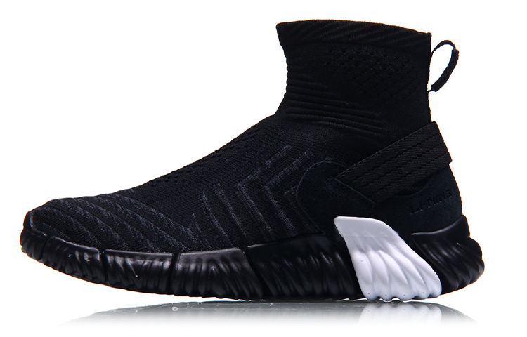 LiNing Goku Lightweight, Breathable Coverage High Top Casual Shoes Women's Black