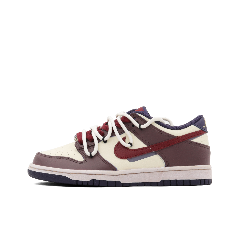 Nike Low-Top Skateboard Shoes GS Purple Red Beige