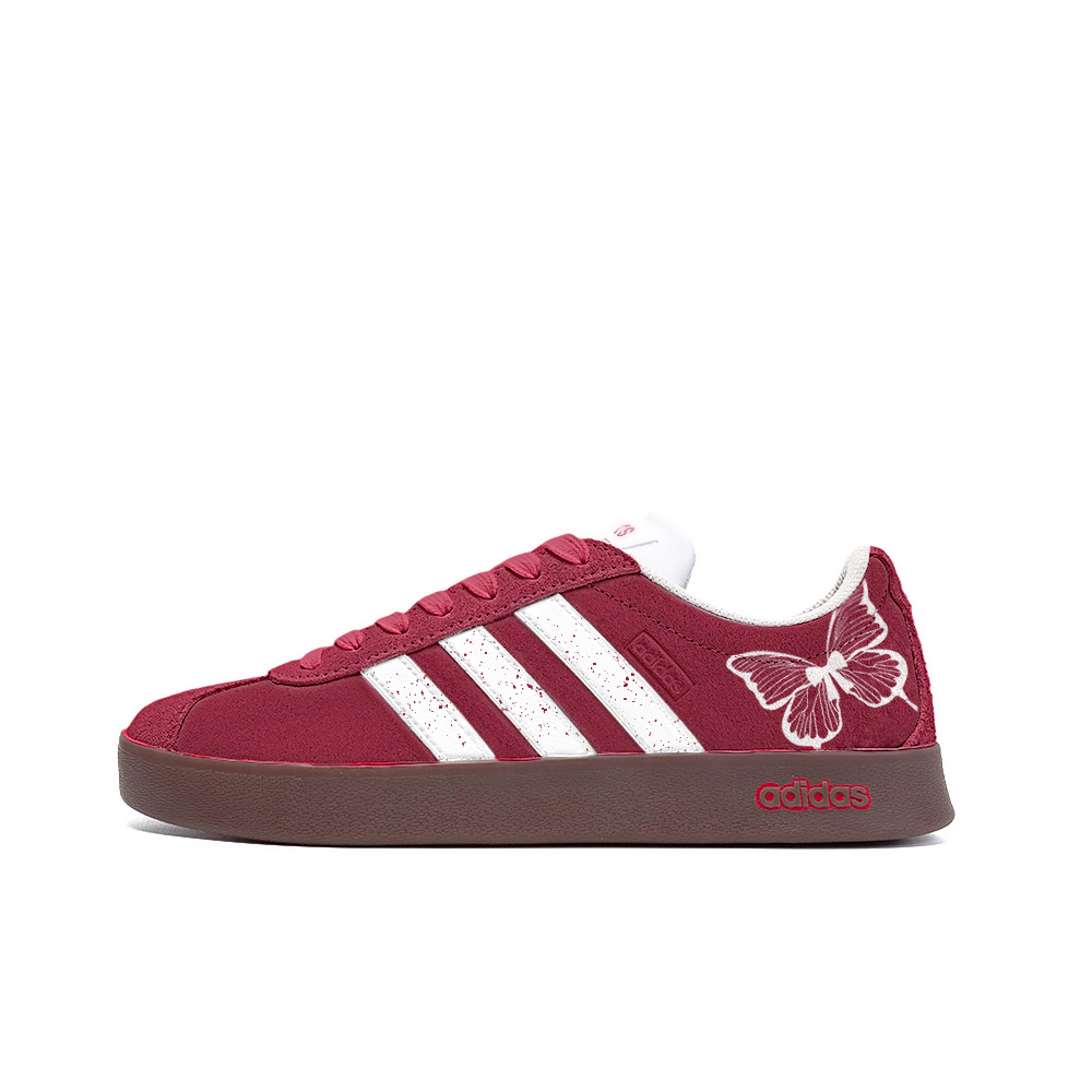 Adidas Neo Anti Slip Wear Resistant Low Top Skateboard Shoes Unisex Red White