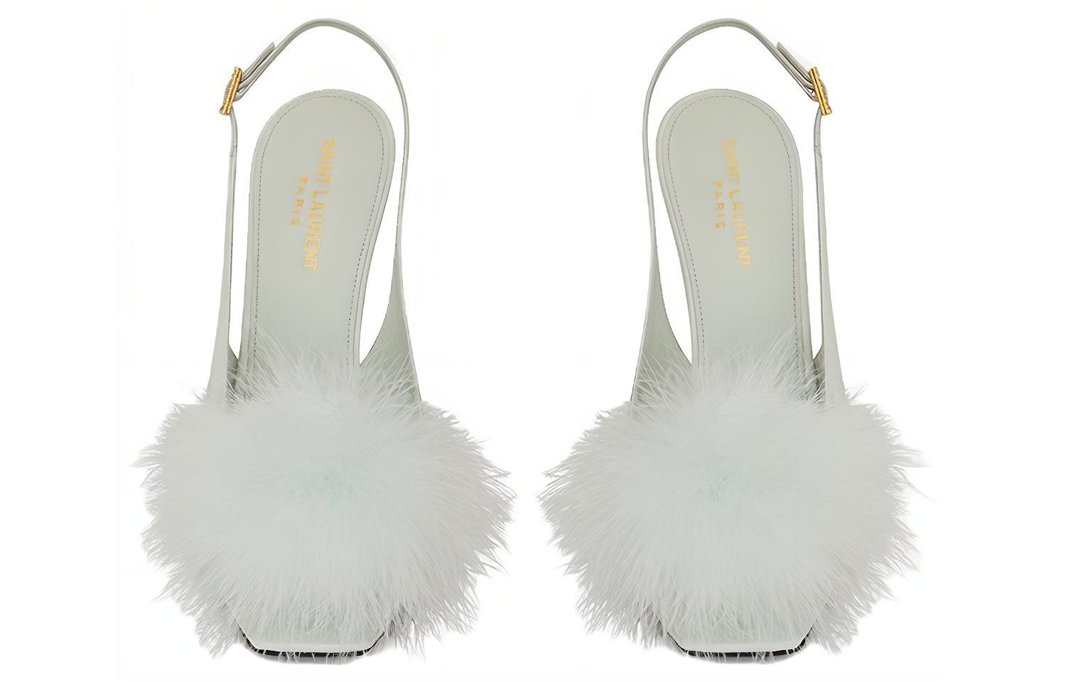 SAINT LAURENT Faux-fur Detail 110mm Sandals купить в интернет-магазине Yoocart с быстрой доставкой по России.