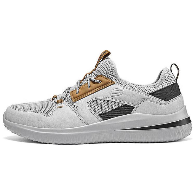 Skechers Delson 3.0 Cushioned Wear-Resistant Breathable Rebound Low-Top Casual Shoes Men's Gray