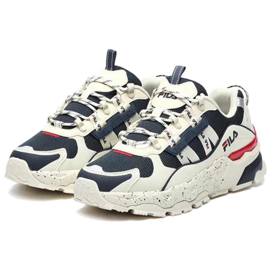 FILA TREK Baby's Breath Slip Resistant, Abrasion Resistant, Lightweight Low Top Chunky Sneakers Women's White Blue