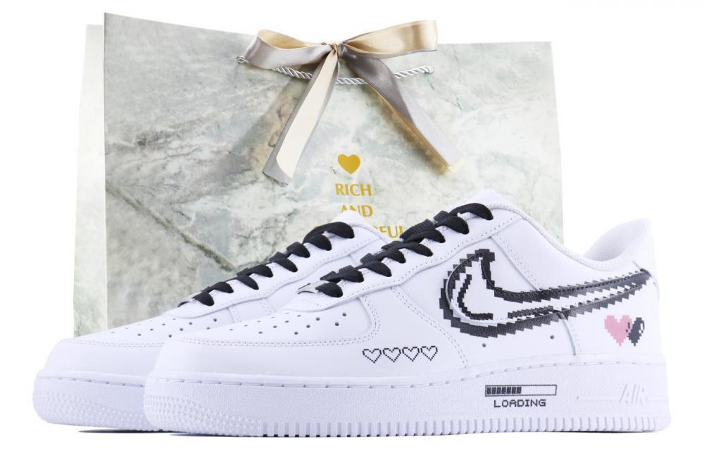 Nike Air Force 1 Comic Love SDS Coverage Warm Low-Top Skateboard Shoes Unisex Black White