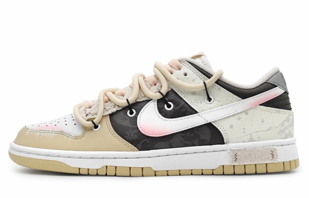 Nike Dunk Low Mountain Drifting Anti-Slip Wear-Resistant Low-Top Skateboard Shoes Men's White Brown