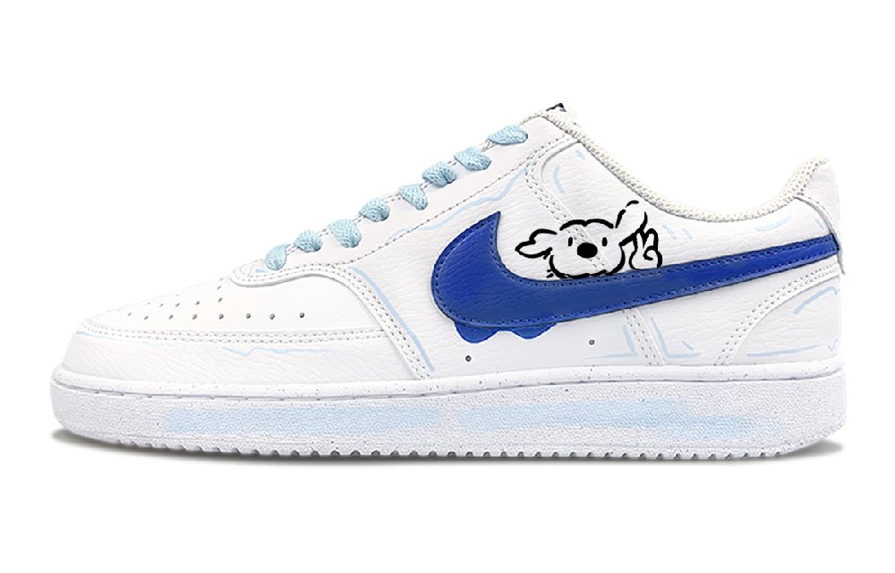 Nike Court Vision 1 Wear-Resistant Low-Top Skateboard Shoes Men's White Blue