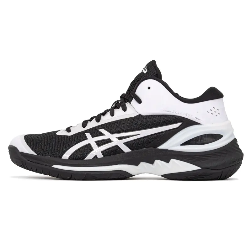 Asics Gel Burst 28 Shock Absorbers Slip Resistant Abrasion Resistant Mid top Basketball Shoes Men's Black White
