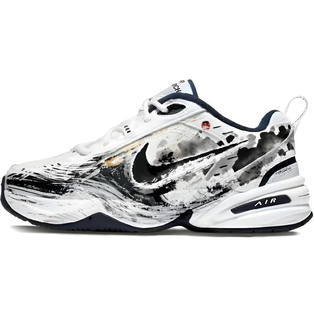 Nike Air Monarch 4 Leisurely Mountain Abrasion Resistant Low Top Chunky Sneakers Unisex Black