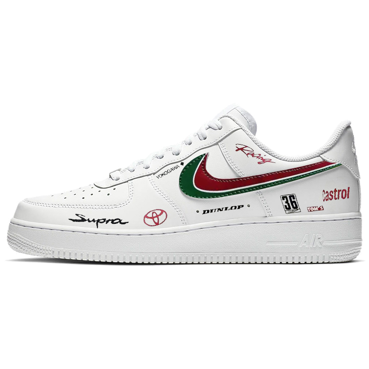 Nike Air Force 1 Fast & Furious, Extraordinary Racers Slip Resistant Low Top Skateboard Shoes GS White Red