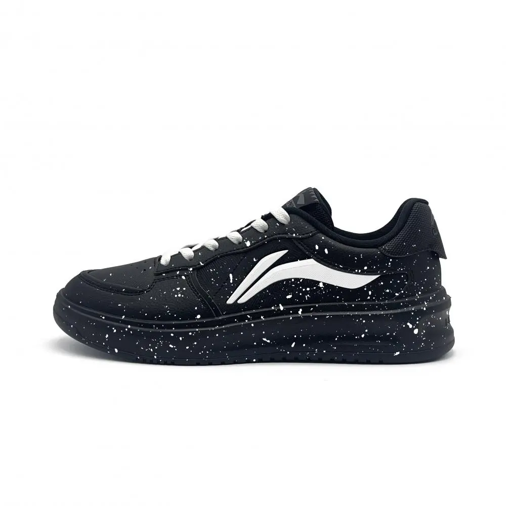 LiNing Lantern Festival Cushioning, Wear Resistant Low top Skateboard Shoes Men's Black White