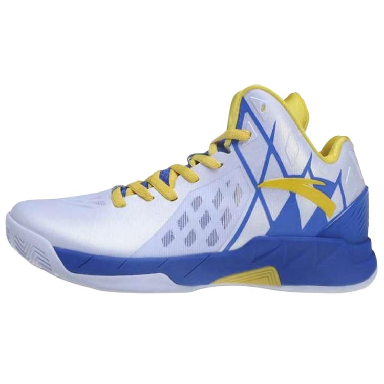 Anta Thompson KT Basketball Anti Slip Wear Resistant High Top Basketball Shoes Men's White Blue Yellow