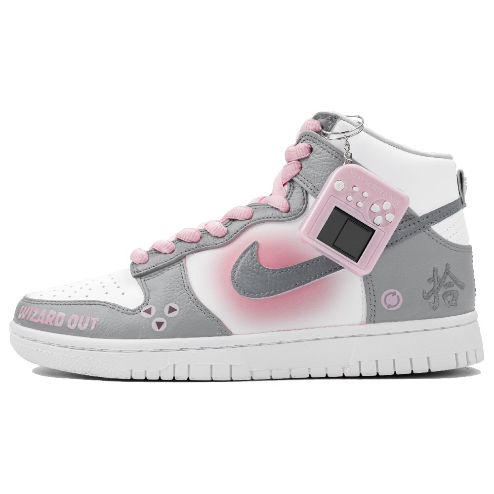 Nike Dunk High-Top Skateboard Shoes Unisex Gray Pink