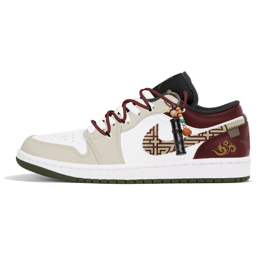 Jordan Jordan 1 Joy Lemon Abrasion-Resistant Slip-Resistant Low-Top Vintage Basketball Shoes Unisex Ecru