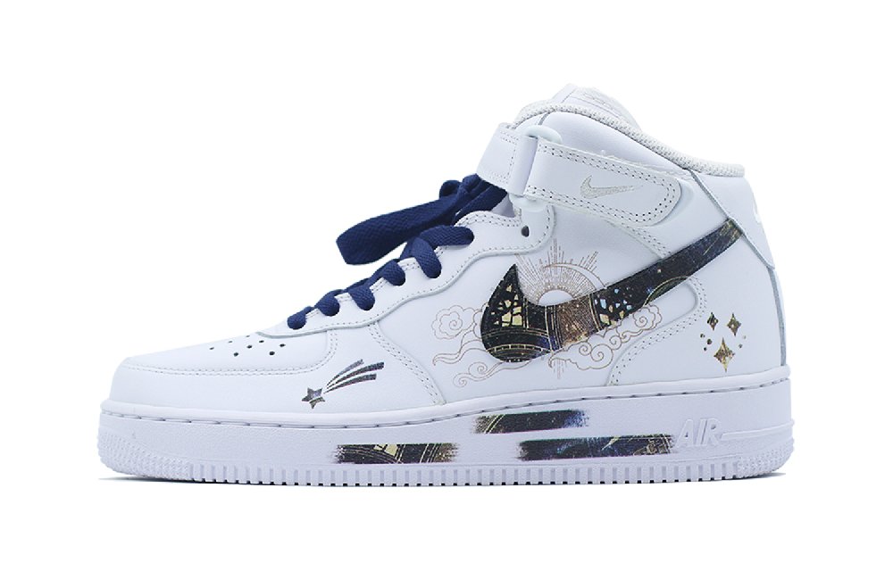Nike Air Force 1 Coverage Warm Anti-Slip And Wear-Resistant Mid-Top Skateboard Shoes Men's White