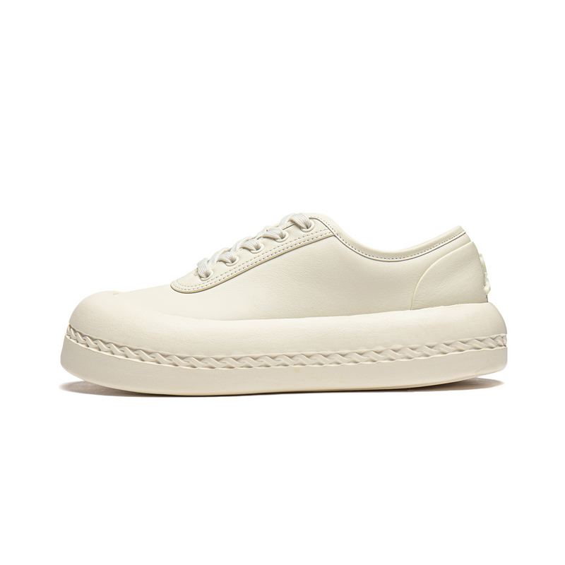 LI NING 1990 Lost Chain Cushioning, Wear Resistant Low Top Skateboard Shoes Women's Ecru