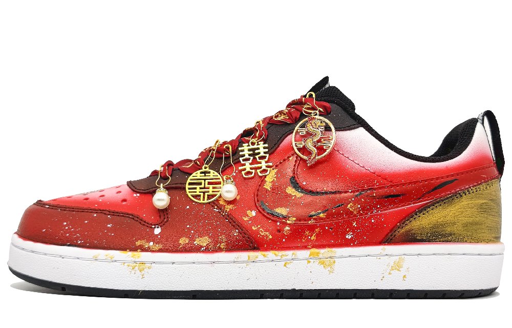 Nike Court Borough Slip Resistant, Abrasion Resistant, Lightweight Support Low Top Skateboard Shoes Women's Joyful Red