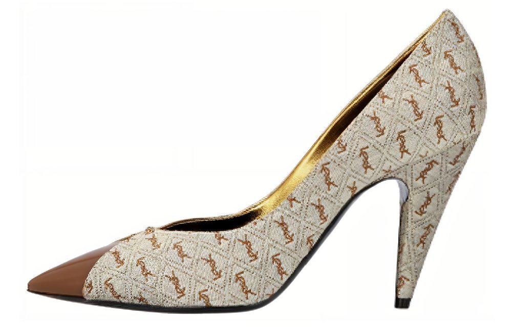 SAINT LAURENT All-over Logo Pointed Pumps