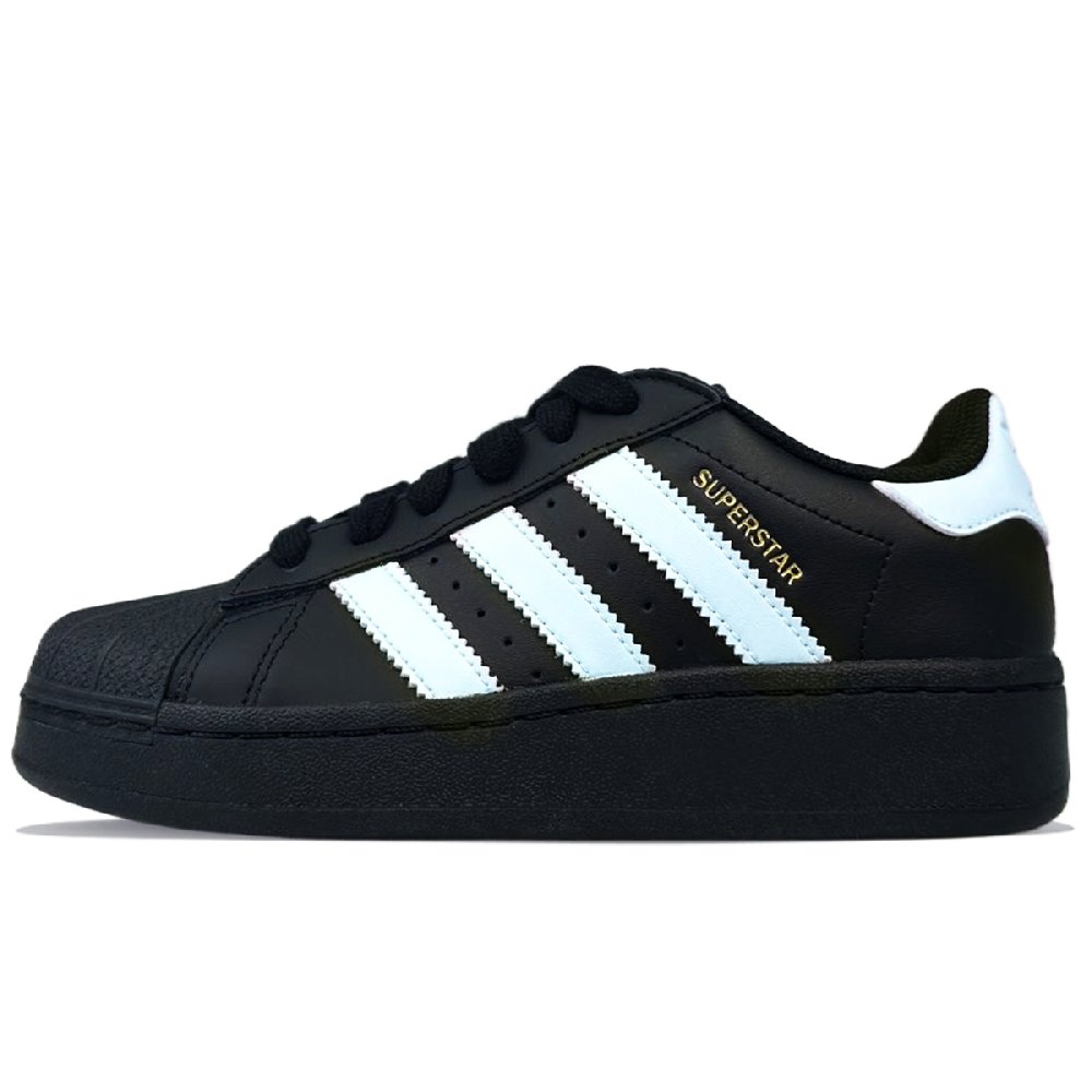 Adidas Originals SUPERSTAR XLG Abrasion Resistant Low Top Skateboard Shoes Unisex Blue Black