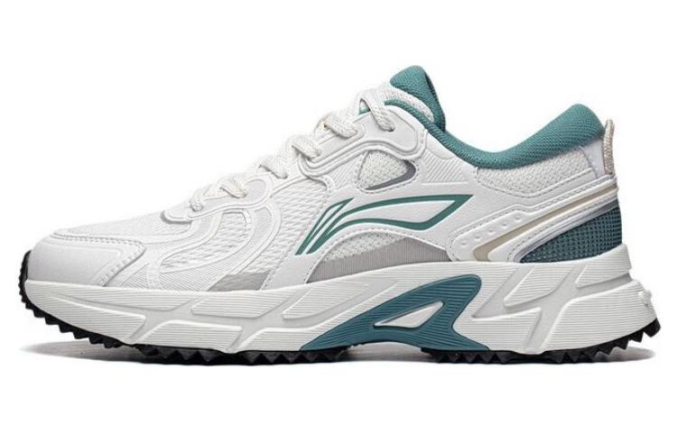 LiNing Pick Up The Light Anti Slip And Wear Resistant Breathable Low Top Running Shoes Men's White Gray Green