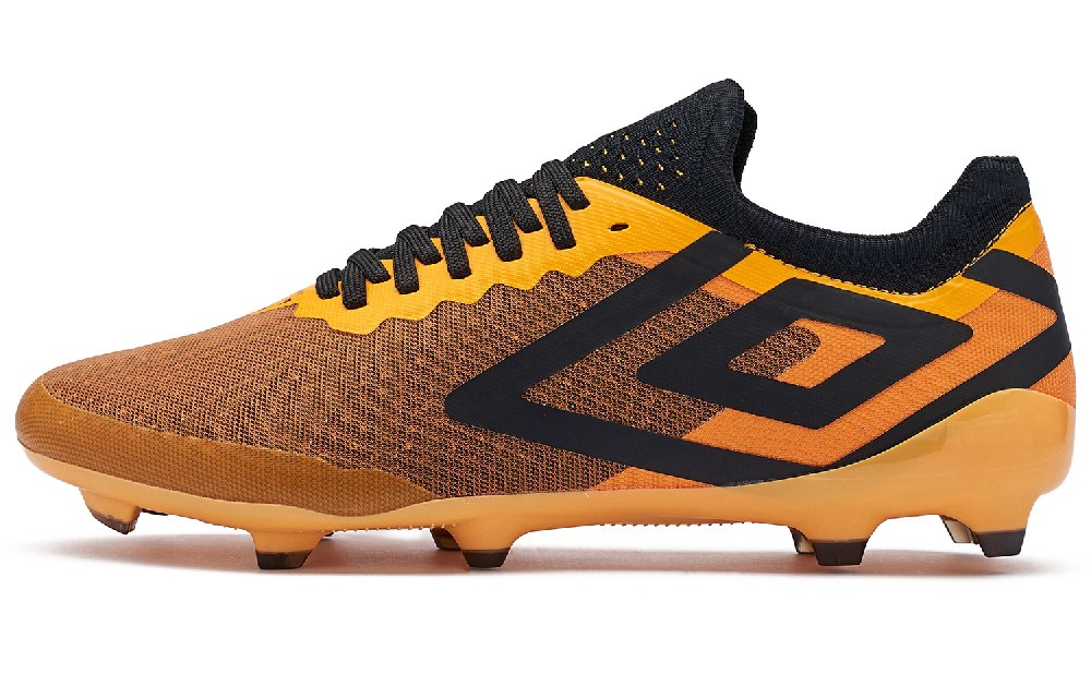 Umbro FG Rubber Long Studs Natural Ground Slip-Resistant Support Impact-Resistant Soccer Shoes Men's Saffron