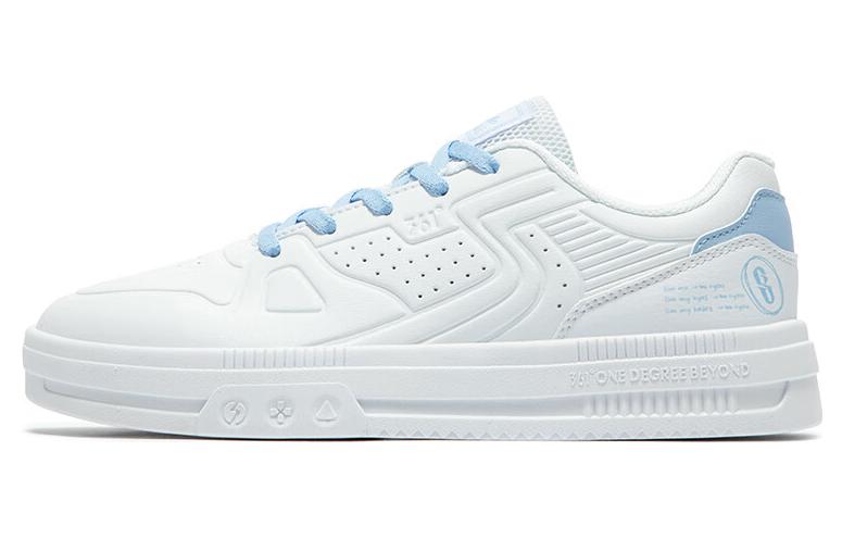 361° Anti Slip Wear Resistant Low Top Skateboard Shoes Women's White Blue