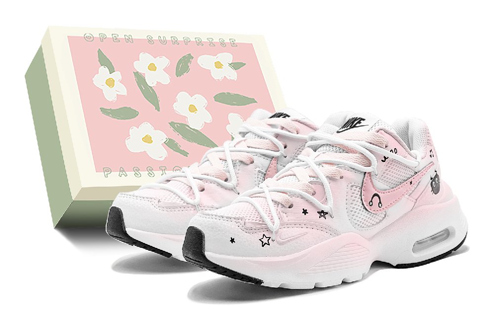 Nike Air Max Fusion Wear-Resistant Slip-Resistant Low-Top Running Shoes Women's White Pink