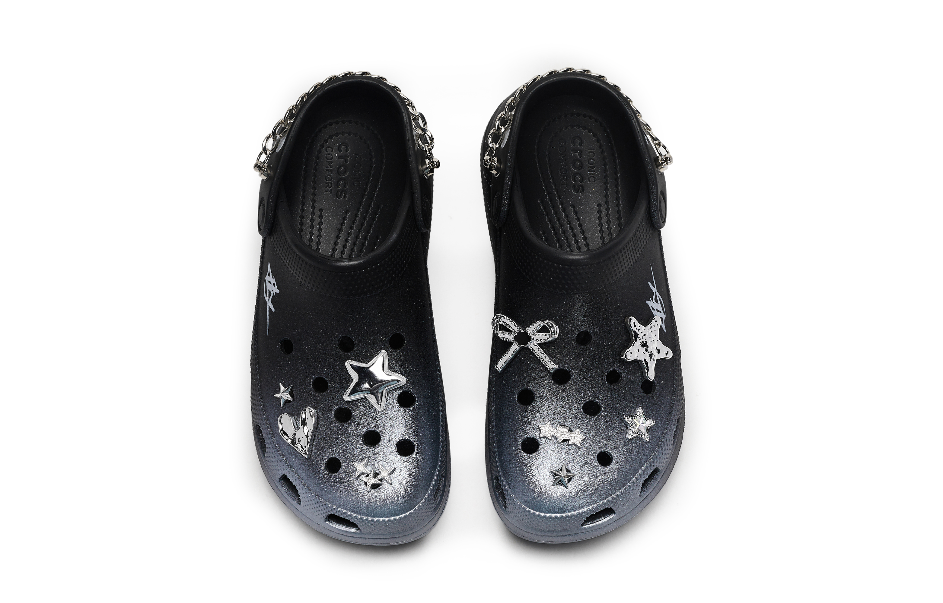 Crocs Classic Clog 811 Manufacturing, Invisible Wings, Special Shoe Box Clogs Unisex Black Silver купить в интернет-магазине Yoocart с быстрой доставкой по России.