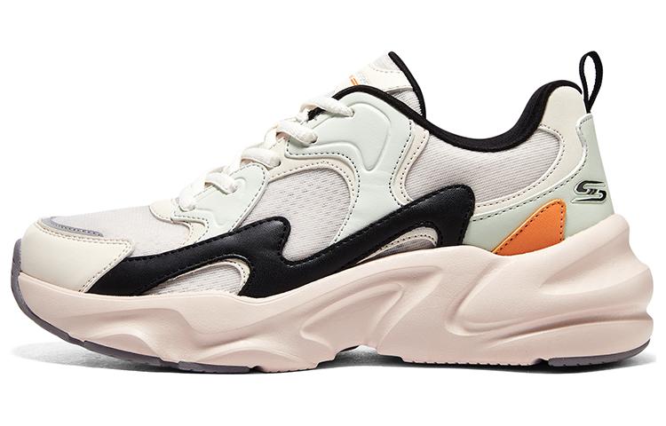 Skechers BOBS BAMINA 2 Cushioning Anti-Slip And Wear-Resistant Low-Top Chunky Sneakers Women's White Orange