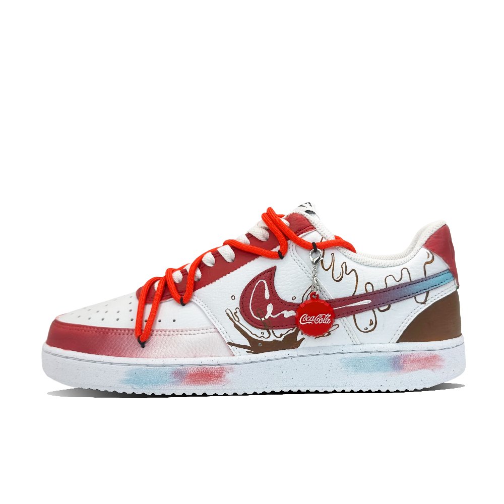 Nike Court Vision 1 Happy Moment Coverage Anti-Slip And Wear-Resistant Low-Top Skateboard Shoes Men's Red White