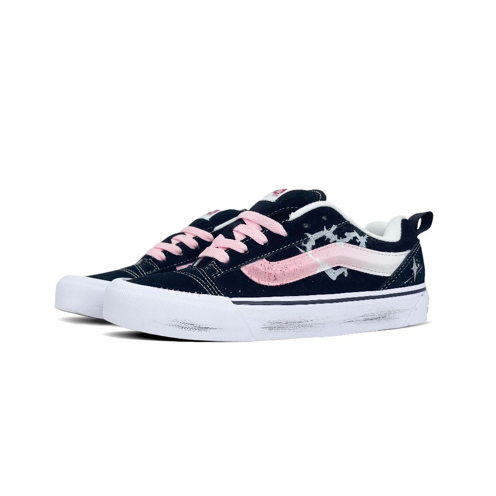 Vans Knu Skool Abrasion Resistant Low Top Skateboard Shoes Unisex Black Pink