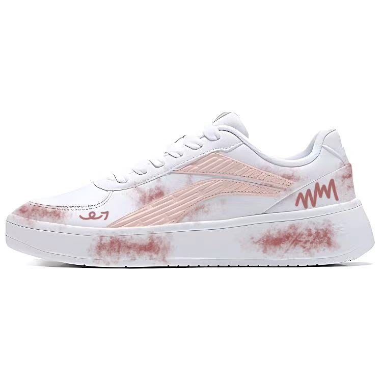 LiNing Slip Resistant, Abrasion Resistant, Lightweight Low Top Skateboard Shoes Men's Pink