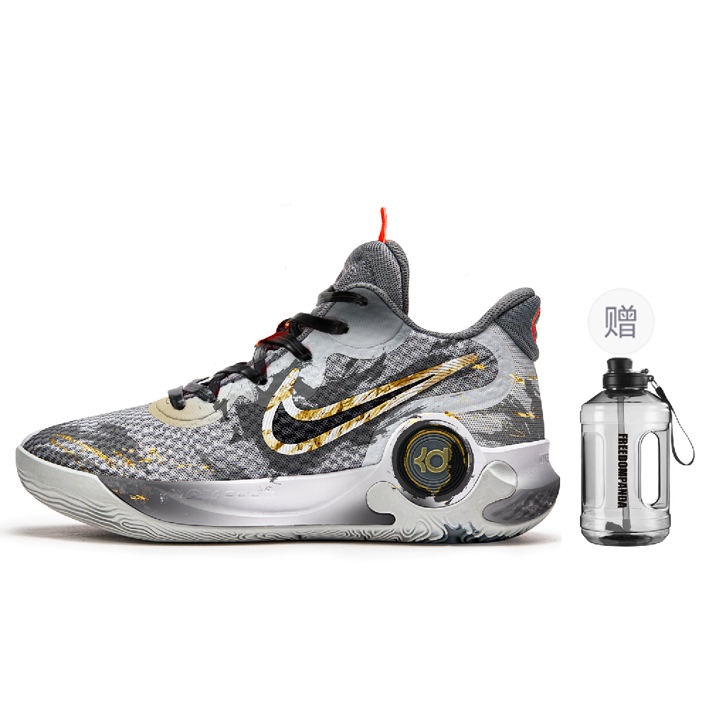 Nike KD Trey 5 Cushioning Anti-Slip And Wear-Resistant Mid-Top Basketball Shoes Unisex Gray Black