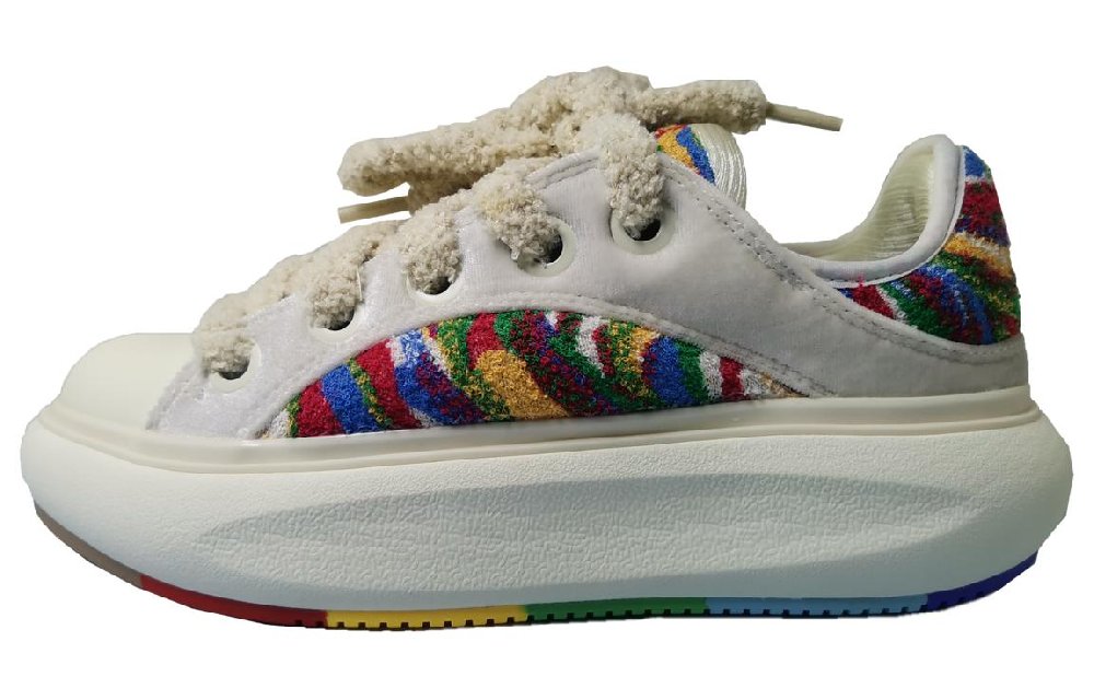 LiNing Yun You C4D Cushioning Wear-Resistant Low-Top Casual Shoes Women's Beige Red Yellow